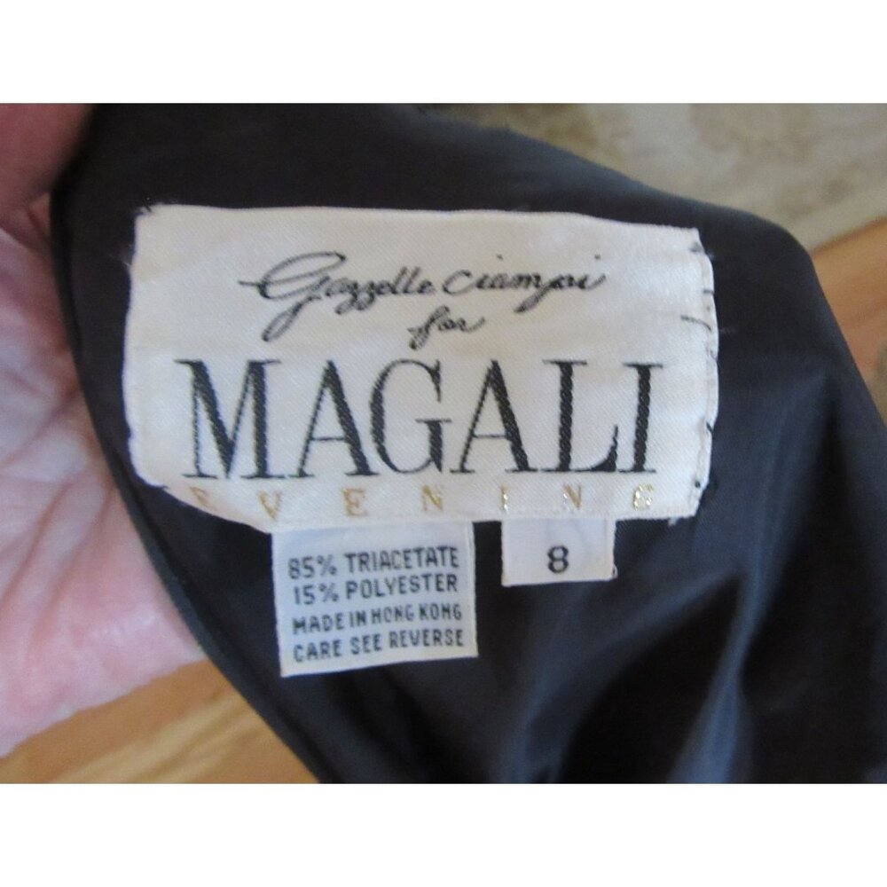 Gazzelle Ciampi For Magali Vintage Black Ruffle Dress Size 8 - Picture 6 of 6